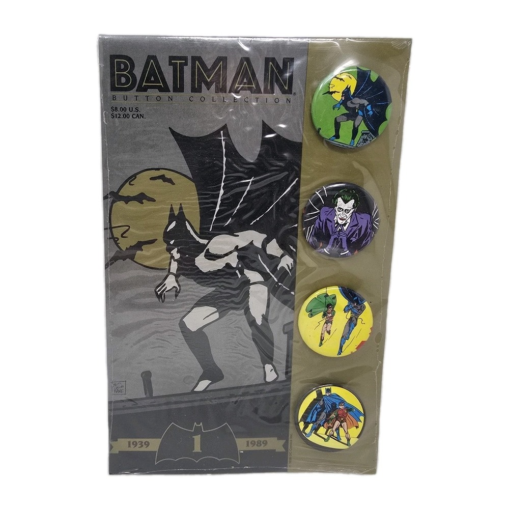 Batman‎ 1989 Button Collection #1 LE Bob Kane DC Comics 4-Pack Vintage New
